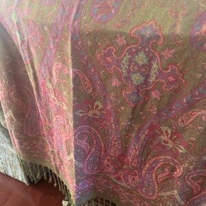 Green and Pink Cashmere Scarf/ Firm price